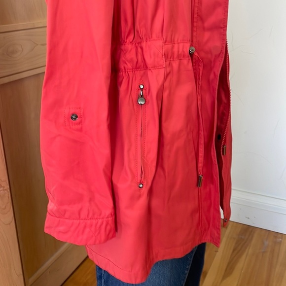 Laundry By Shelli Segal Orange Trench Rain Windbreaker, Size XL - Picture 3 of 15